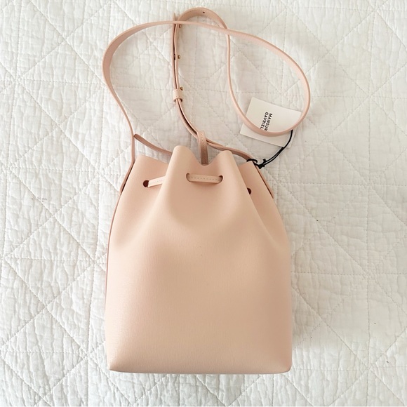 NEW MANSUR GAVRIEL Mini Saffiano Leather Bucket Bag Dahlia Pink NWT - Picture 6 of 11